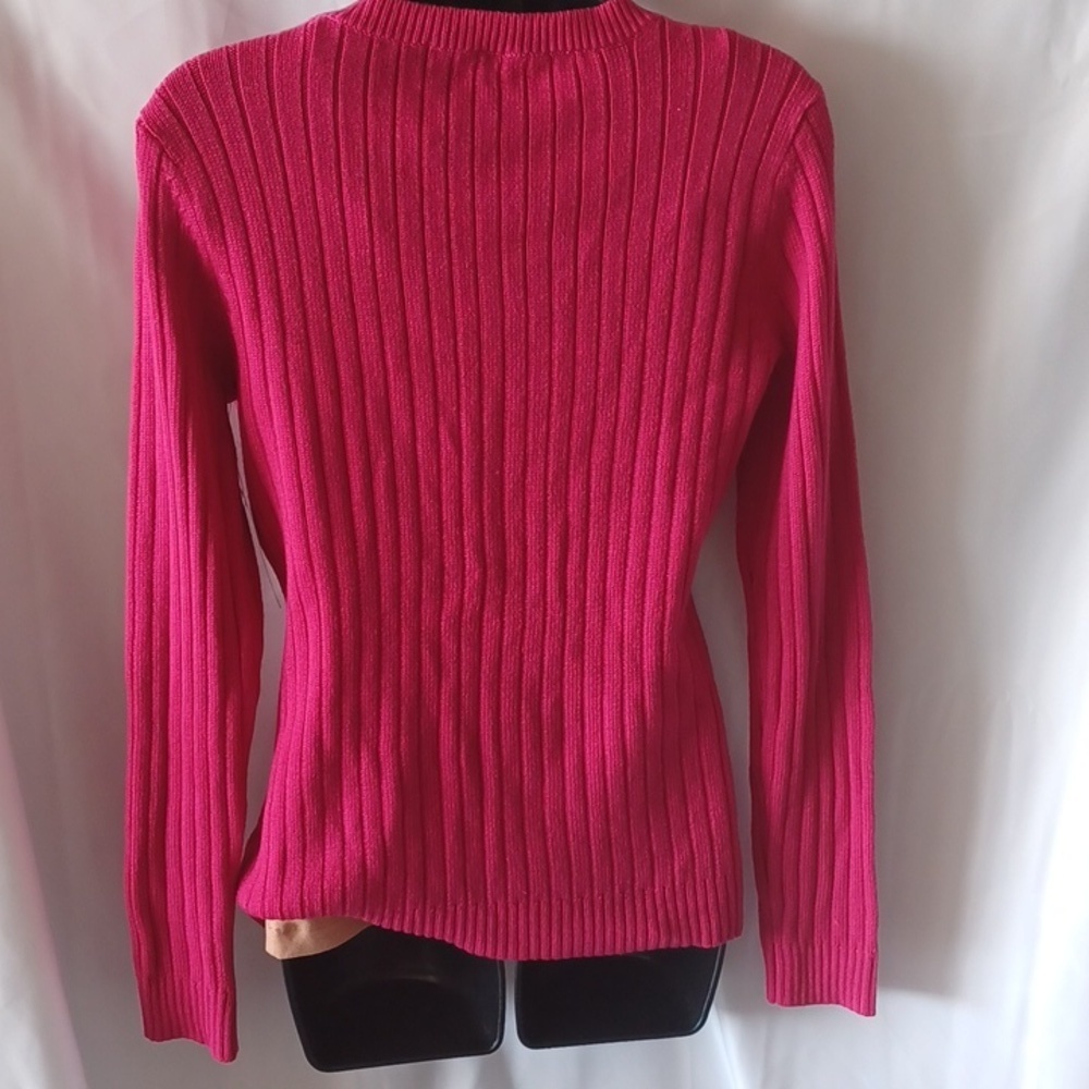 White Stag Cable Knit Sweater Women's M (8-10) Long Sleeve Acrylic Blend — image 4 of 6